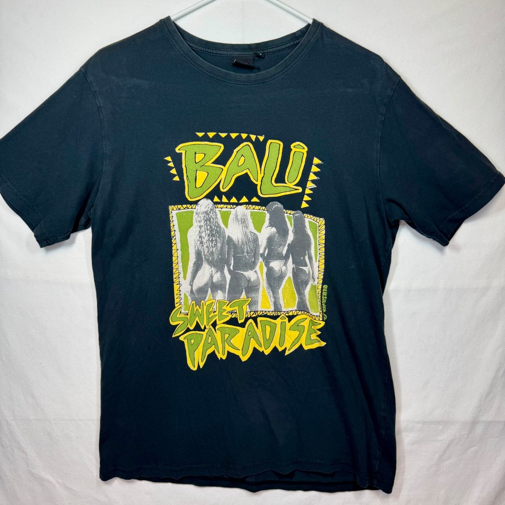 Quiksilver Bali Sweet Paradise Graphic Tee Surfing T-Shirt Men's‎ Sz Medium Y2K